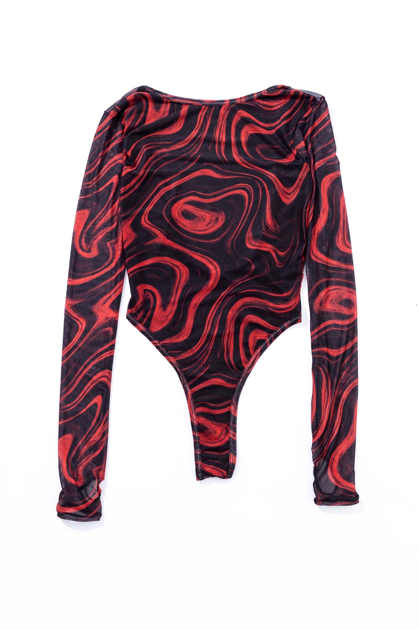 Lava Bodysuit - Long Sleeve Open Back Bodysuit